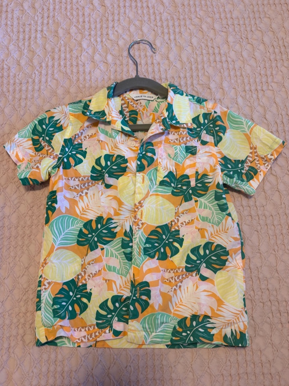 Tropical Print Kids Hawaiian Shirt Janie and Jack Button Down.